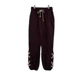 Mittoshop Womens Joggers Size S Dark Gray  Tie Elastic High Rise